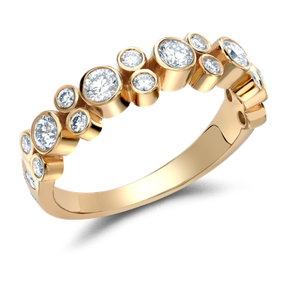 Bubbles Half-Eternity Diamond Ring 0.77CT in Rose Gold