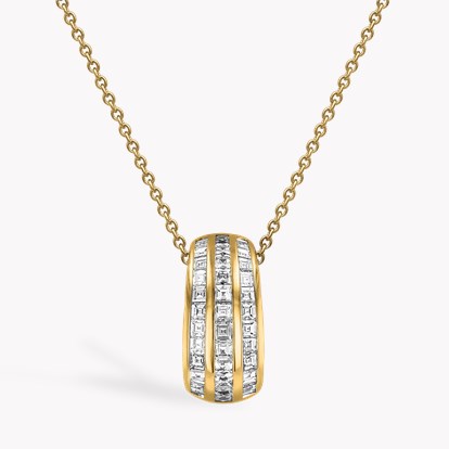Manhattan 0.68ct Three Row Diamond Pendant in 18ct Yellow Gold