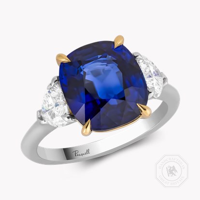 Venus Setting 5.63ct Sri Lankan Sapphire and Diamond Ring