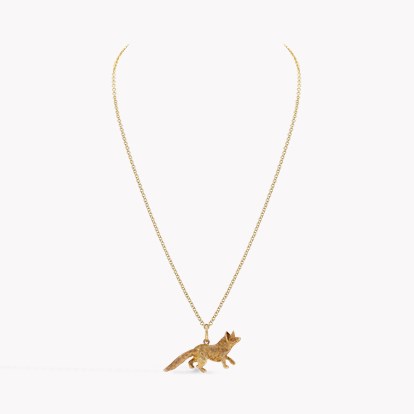 Victorian Gold Running Fox Pendant