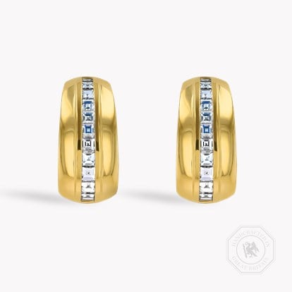 Manhattan 0.49ct Single Row Diamond Huggie Earrings in 18ct Yellow Gold