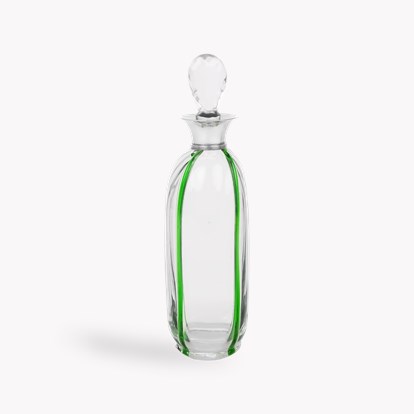 Silver Queen Victoria Mounted Stripped Glass Decanter