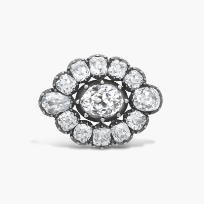 Late Georgian Oval Shaped Diamond Brooch