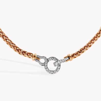 English Chain Necklace with Diamond Clasp