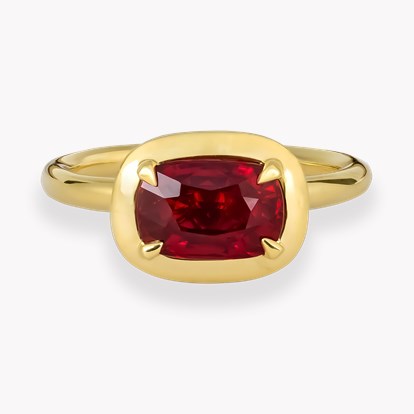 Skmming Stone 2.04ct Mozambique Ruby and Diamond Ring