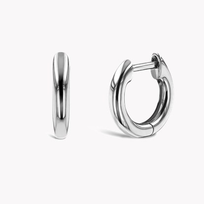 Small Hoop Earrings 11mm in 18ct White Gold