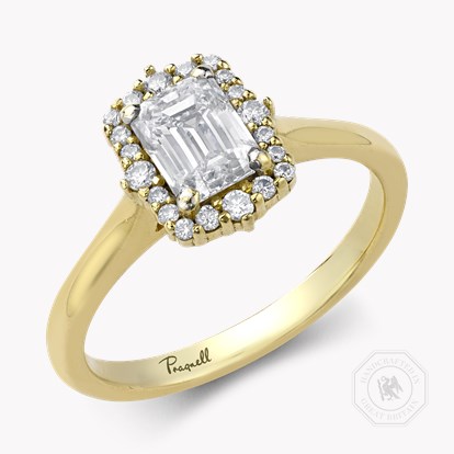 Emerald Cut 0.90ct Diamond Cluster Ring in 18ct Yellow Gold