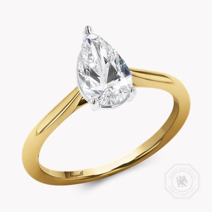 Gaia 1.20ct Pear Shaped Diamond Ring in 18ct Yellow Gold & Platinum