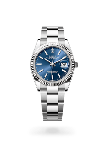 Datejust 36 * Oyster, 36 mm, Oystersteel and white gold with a Dark grey set with diamonds Fluted bezel and Jubilee, five-piece links bracelet