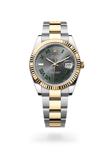 Datejust 41 * Oyster, 41 mm, Oystersteel and yellow gold with a Slate Fluted bezel and Oyster, three-piece solid links bracelet