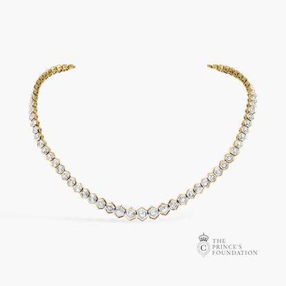 Masterpiece Honeycomb Diamond Necklace 34.01ct in 18ct Yellow Gold 