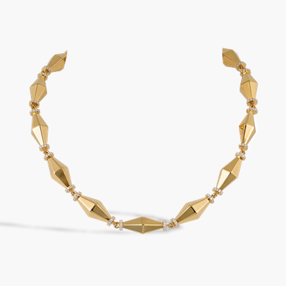 Cleopatra 4.74ct Natural Diamond Gold Link Bold Necklace