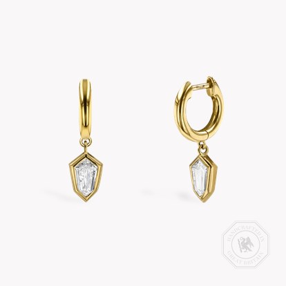 Kite Cut 0.67ct Diamond Drop Earrings in 18ct Yellow Gold