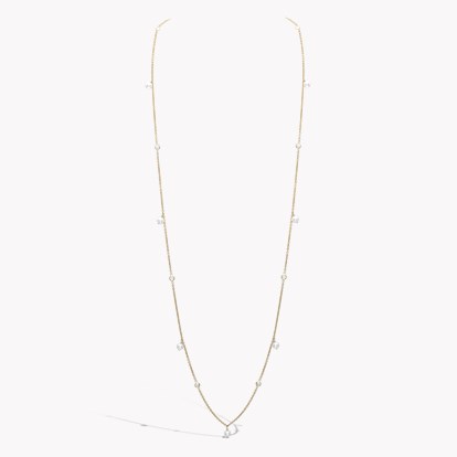 Sundance Freshwater Pearl and Diamond Long Necklace 0.78ct in 18ct Yellow Gold