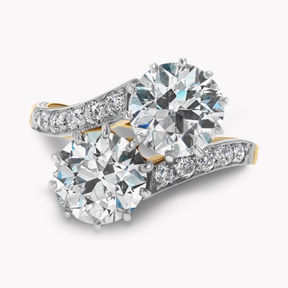 Edwardian Old Mine Cut Diamond Toi et Moi Ring