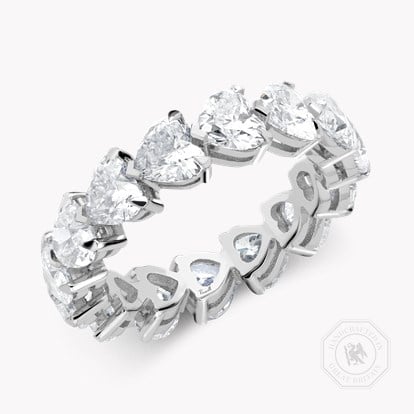Heart Shaped Diamond Full Eternity Ring 6.45ct in Platinum