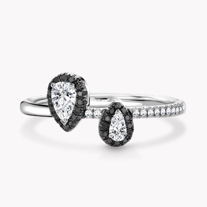 Skinny B Pear Shaped Diamond Ring 0.40ct in White Gold