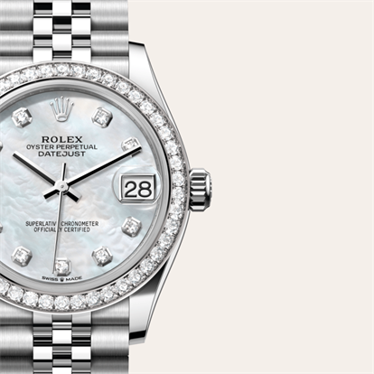Datejust 31, Oyster, 31 mm, Oystersteel, white gold and diamonds watch