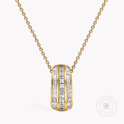 Manhattan 0.68ct Three Row Diamond Pendant in 18ct Yellow Gold