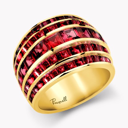 Manhattan Classic Ruby Ring 6.08ct in 18ct Yellow Gold