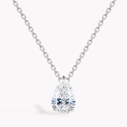 D/IF Pear Shaped 1.58ct Diamond Pendant in Platinum