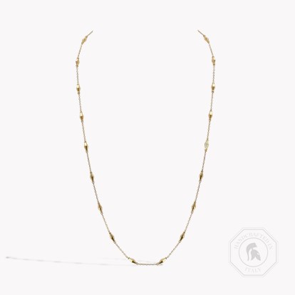 Mini-Cleopatra 0.188ct Diamond Gold Faceted Barrel Link 60cm Necklace