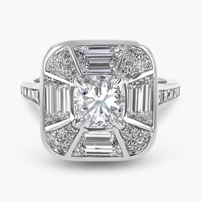 Coronation Setting 1.20ct Cushion Cut Diamond Ring