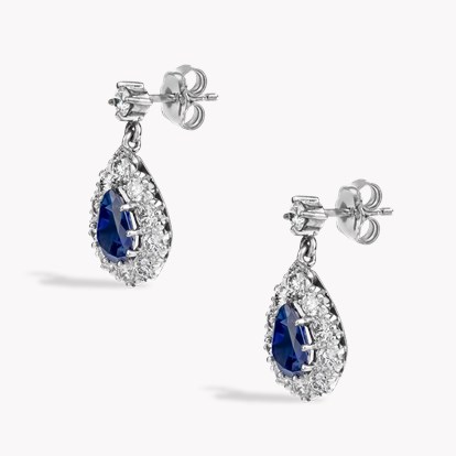Pear Shaped Sapphire and Diamond Earrings