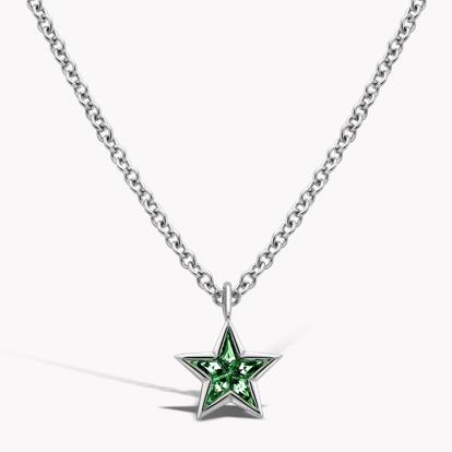 RockStar Tsavorite Pendant 0.18ct in White Gold