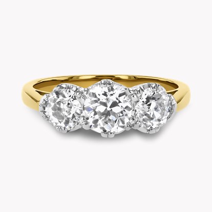 Old Cut Diamond Three Stone Ring