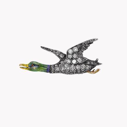 Victorian Diamond Duck Brooch