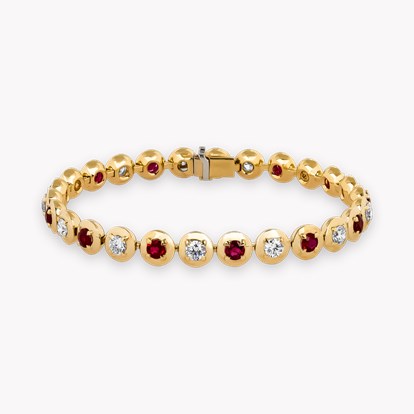 Skimming Stone 2.86ct Diamond and Burma Ruby Bracelet