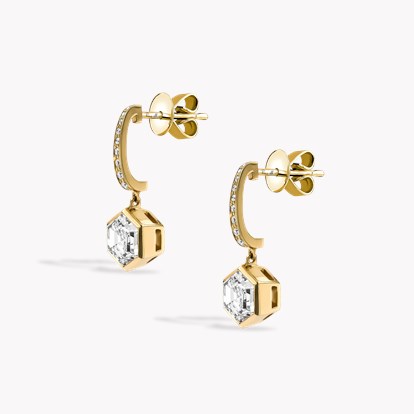 Honeycomb Diamond Drop Earrings