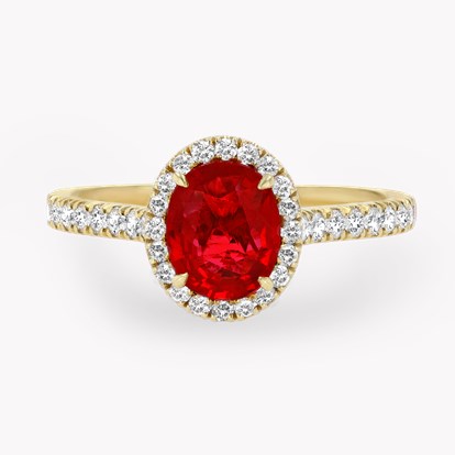 Oval 1.11ct Ruby and Diamond Cluster Ring