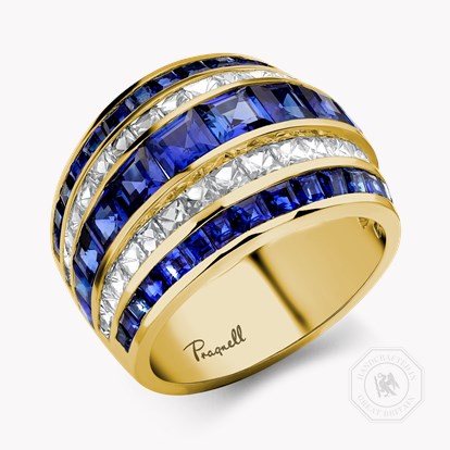 Manhattan Classic Sapphire & Diamond Ring 6.80ct in 18ct Yellow Gold