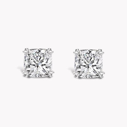 Windsor 2.01ct Cushion Cut Diamond Stud Earrings in 18ct White Gold