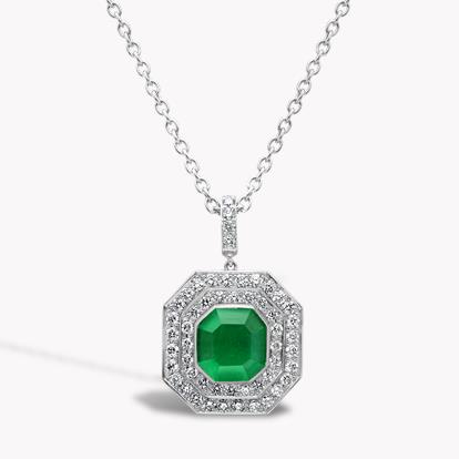 Trapeze Cut Emerald Pendant 1.34ct in Platinum