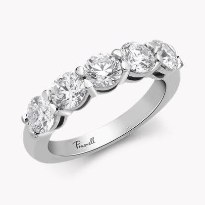 Five Stone Diamond Ring 2.50ct in Platinum