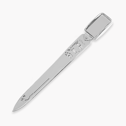 Cartier Silver Paper Knife with Magnifying Glass
