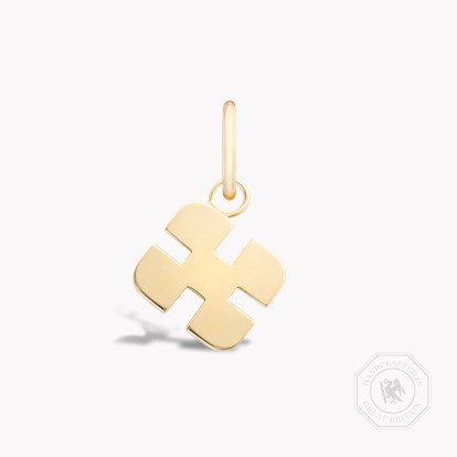 Letter X Pendant Charm in 18ct Yellow Gold