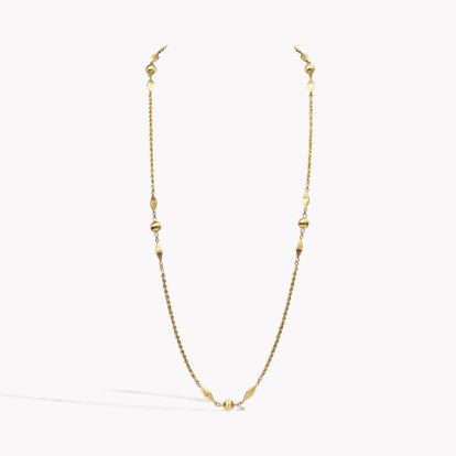 Retro Ball and Pyramid Link 80cm Gold Chain