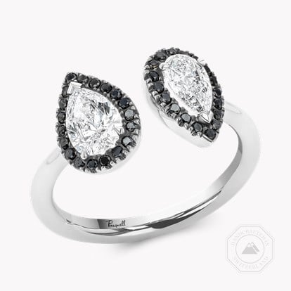Skinny B Pear Shaped Diamond Ring 1.32ct in White Gold