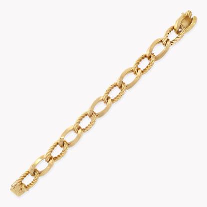 Retro Boucheron Chain Link Bracelet in Yellow Gold