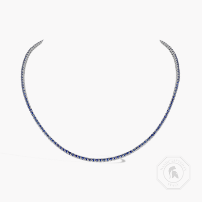 Brilliant Cut 6.72ct Sapphire Line Necklace