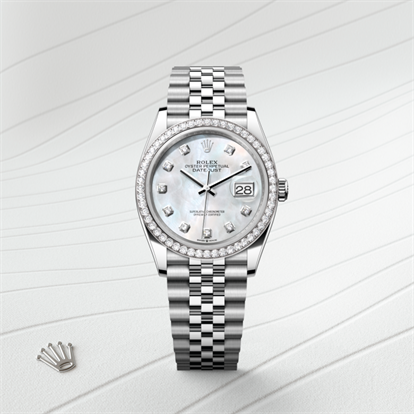 Datejust 36, Oyster, 36 mm, Oystersteel, white gold and diamonds watch
