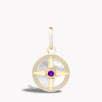 Amethyst Pendant Charm in 18ct Yellow Gold