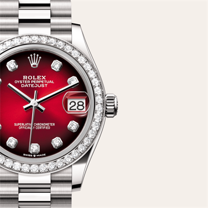 Datejust 31, Oyster, 31 mm, white gold and diamonds watch