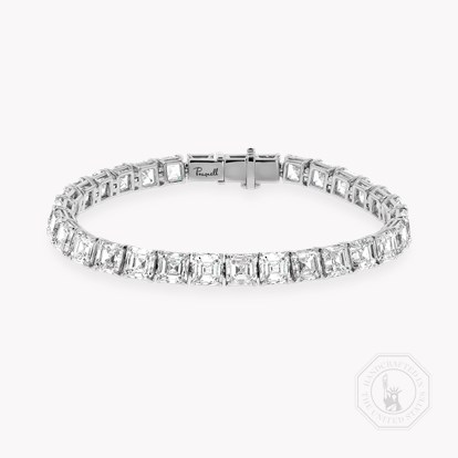Masterpiece Asscher Cut 31.06ct Diamond Line Bracelet in 18ct White Gold