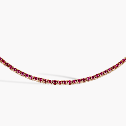 Brilliant Cut 6.59ct Ruby Line Necklace