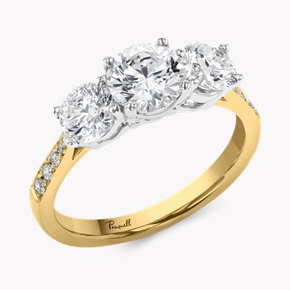 Duchess 0.98ct Diamond Three Stone Ring in 18ct Yellow Gold and Platinum 
